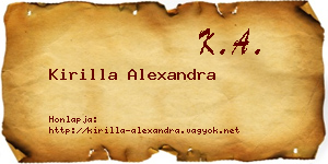 Kirilla Alexandra névjegykártya